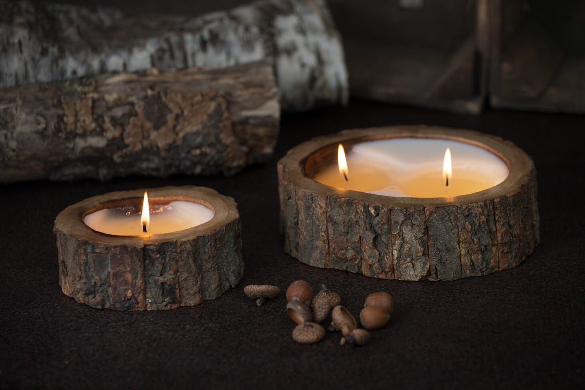 nature's wick tobacco bark Tree Bark Double Wick Candle – Cozette's Boutique