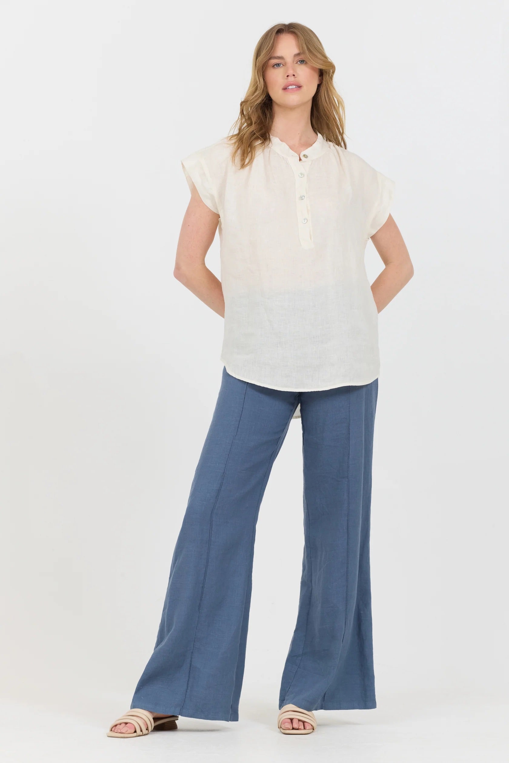 Linen Fold Over Pants | Fresh Laundry