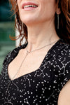 Silver Pyrite Rosary Chain Lariat Necklace | by Embrazio