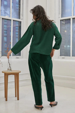 Victoria Velvet Pants | Emerald Green