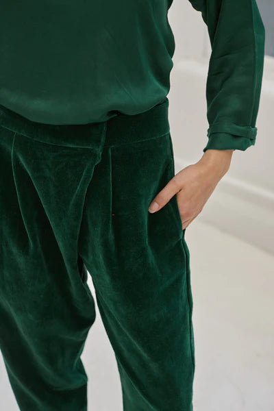 Victoria Velvet Pants | Emerald Green