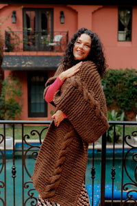 Large Knitted Cable Shawl/Scarf | by Rujuta Sheth NYC