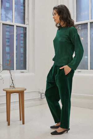 Victoria Velvet Pants | Emerald Green