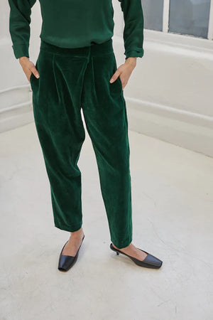 Victoria Velvet Pants | Emerald Green